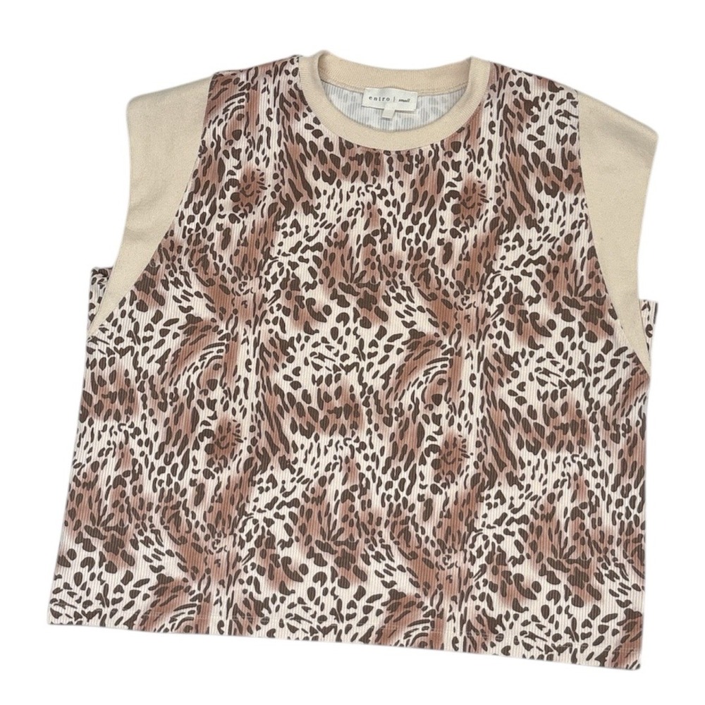Entro Women's Leopard Print Sleeveless  Tank Top Size Small